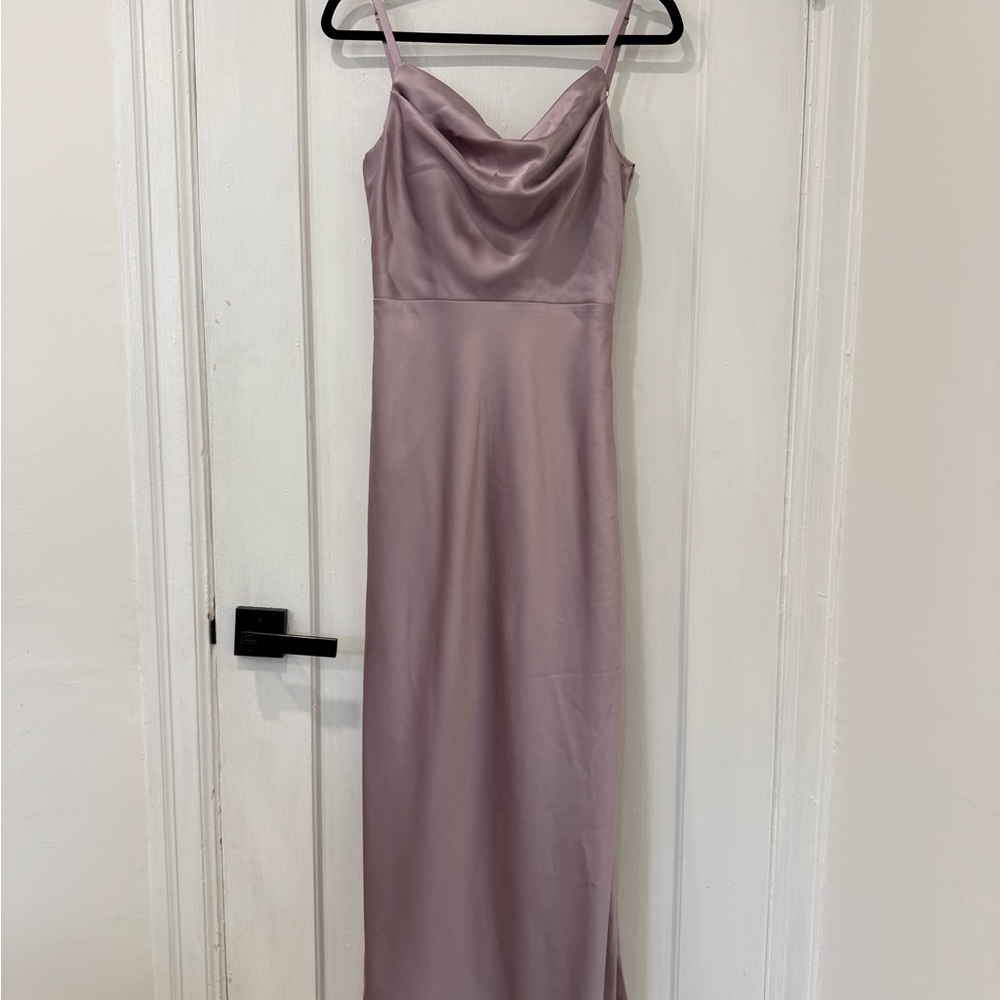 Revelry Soft Lavender Satin Dress